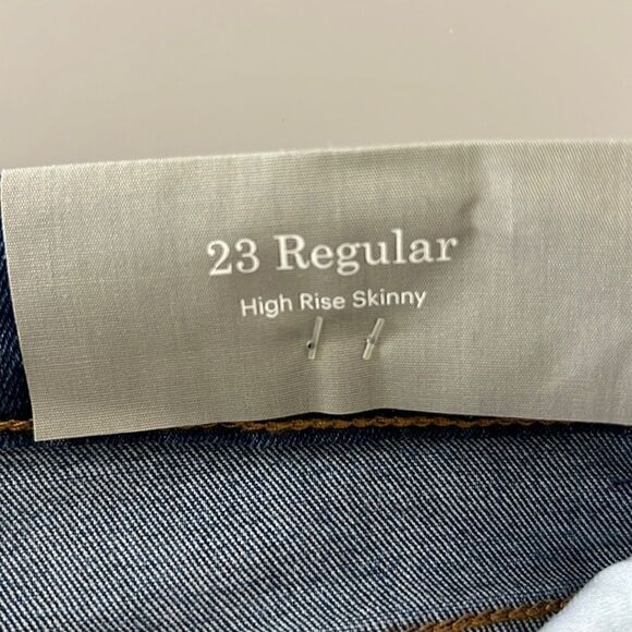 NWT Everlane The Authentic Stretch High-Rise Skinny Dark Wash Blue Size 23 - Picture 8 of 10